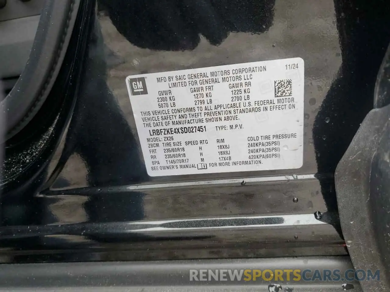 13 Photograph of a damaged car LRBFZKE4XSD027451 BUICK ENVISION 2025