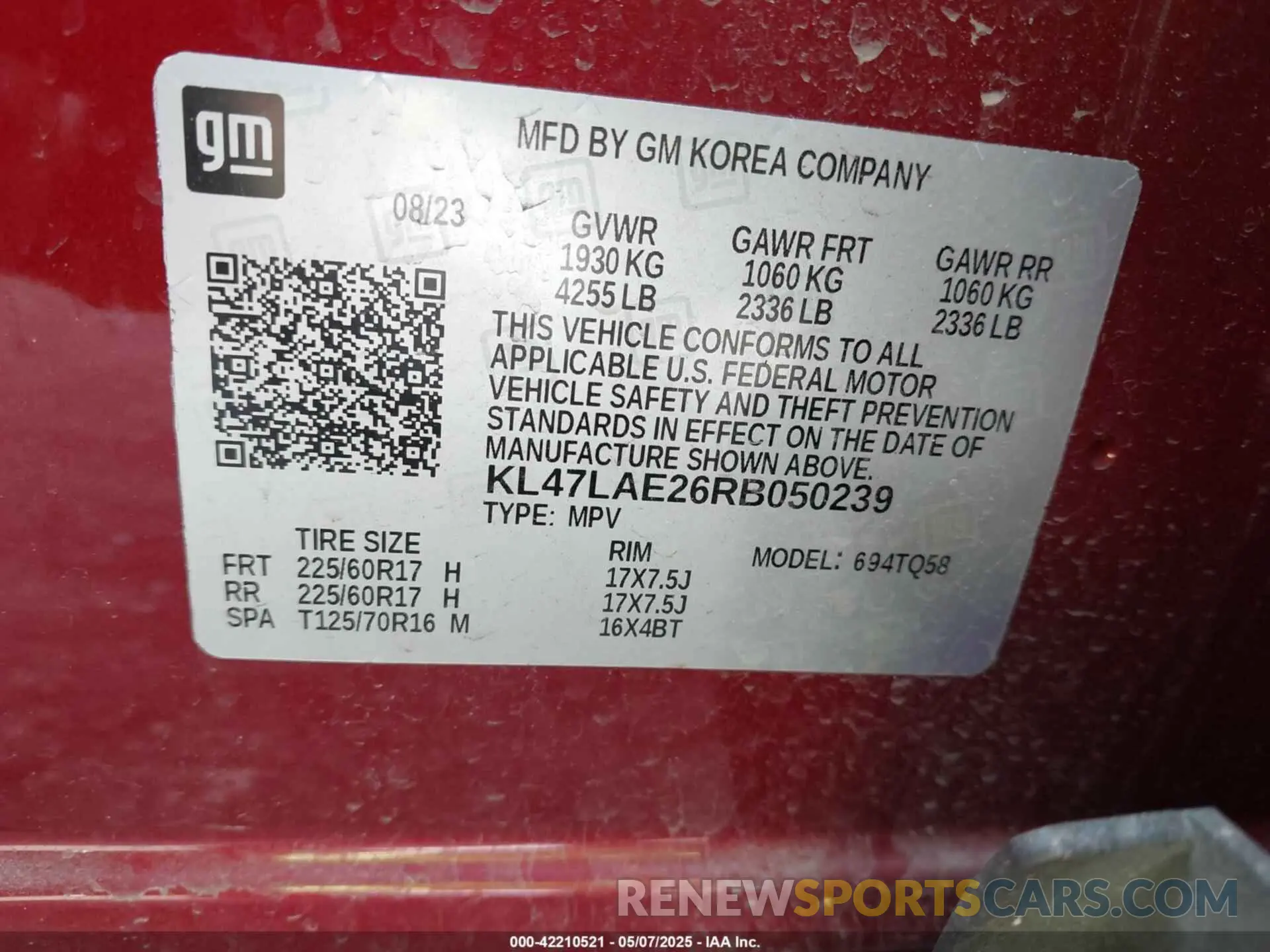 9 Photograph of a damaged car KL47LAE26RB050239 BUICK ENVISTA 2024