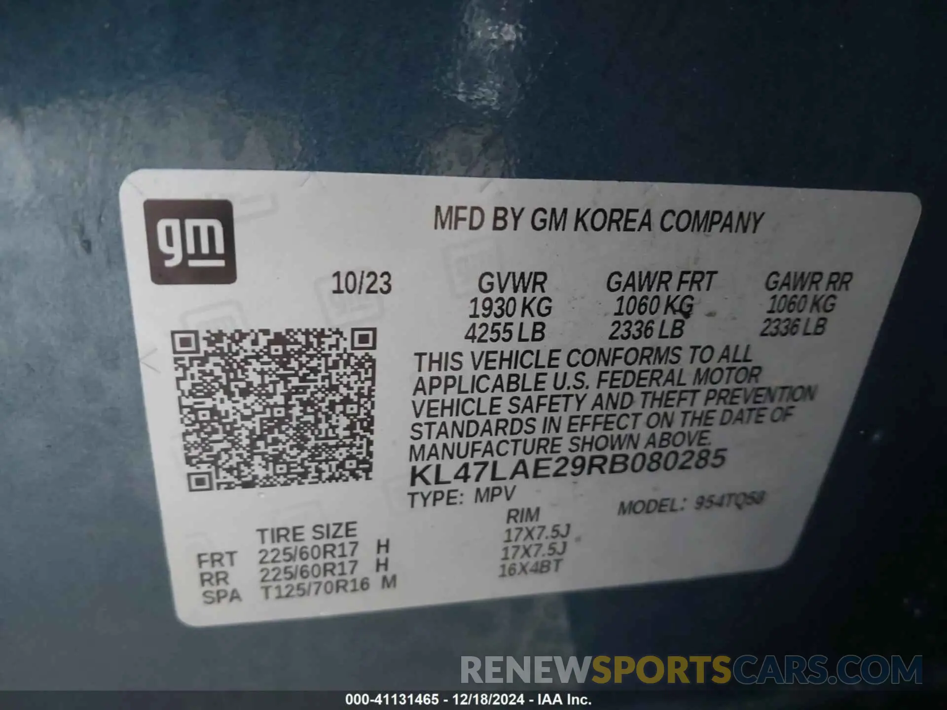 9 Photograph of a damaged car KL47LAE29RB080285 BUICK ENVISTA 2024