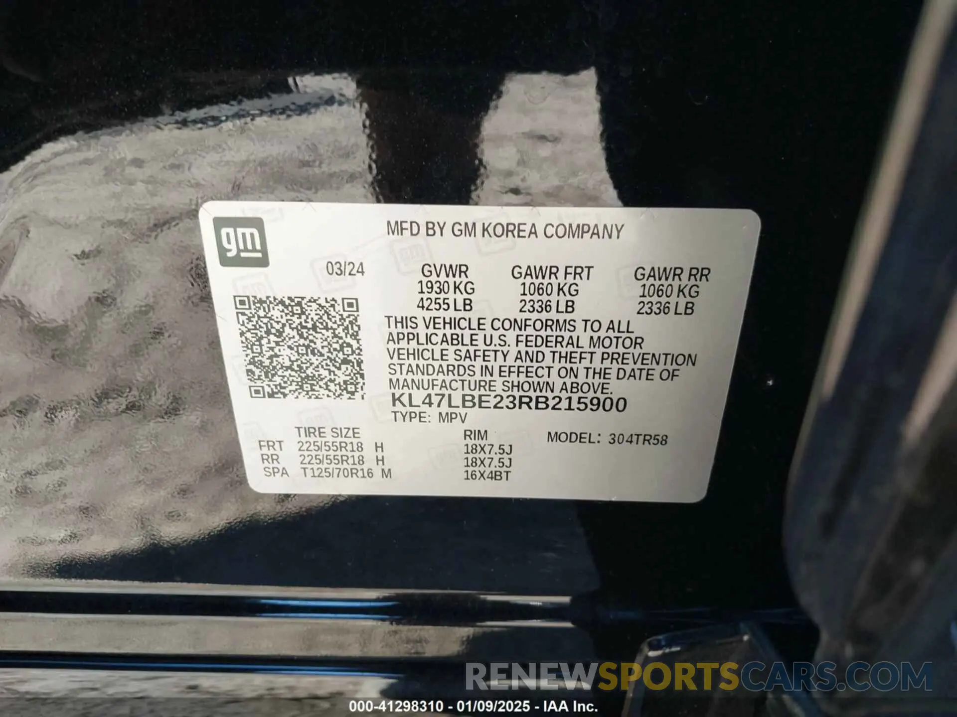 9 Photograph of a damaged car KL47LBE23RB215900 BUICK ENVISTA 2024