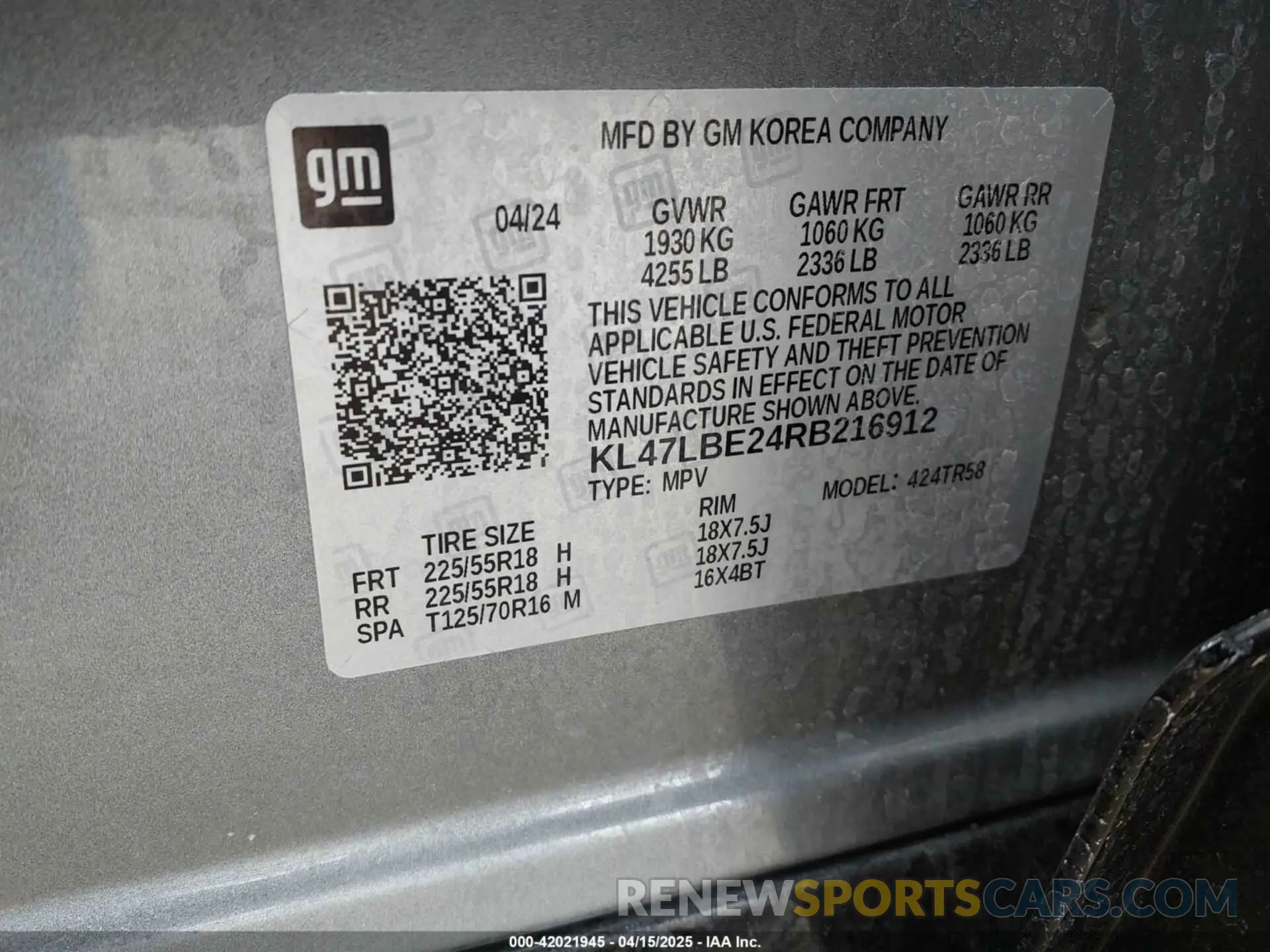 9 Photograph of a damaged car KL47LBE24RB216912 BUICK ENVISTA 2024