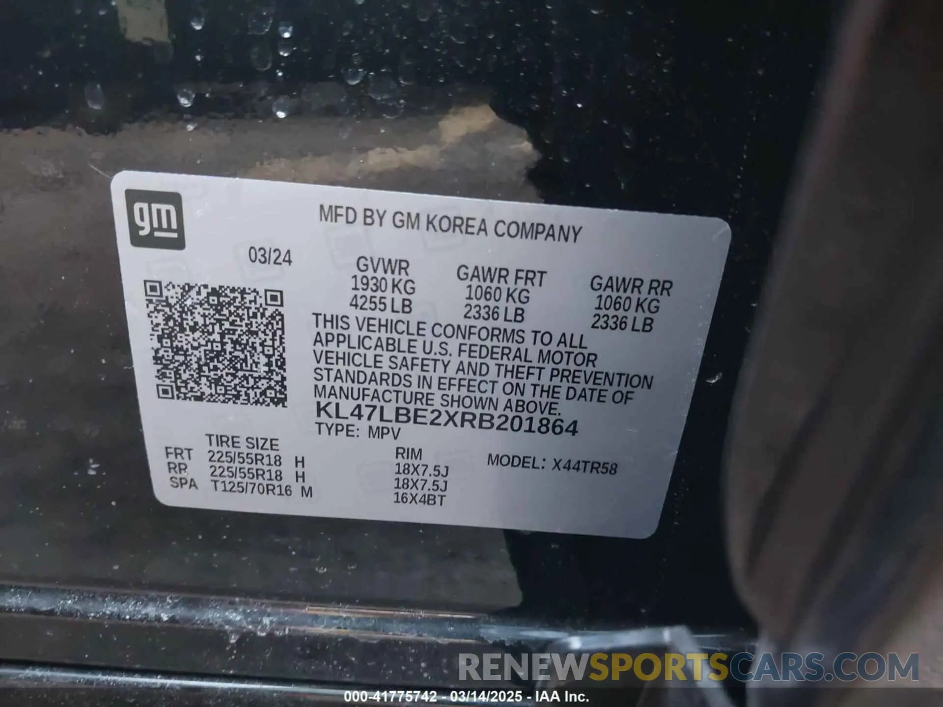 9 Photograph of a damaged car KL47LBE2XRB201864 BUICK ENVISTA 2024