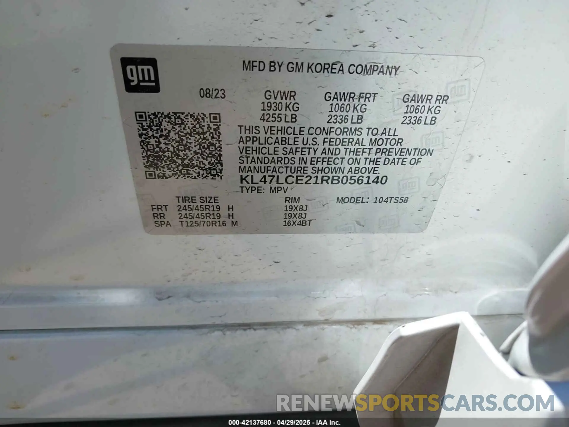9 Photograph of a damaged car KL47LCE21RB056140 BUICK ENVISTA 2024