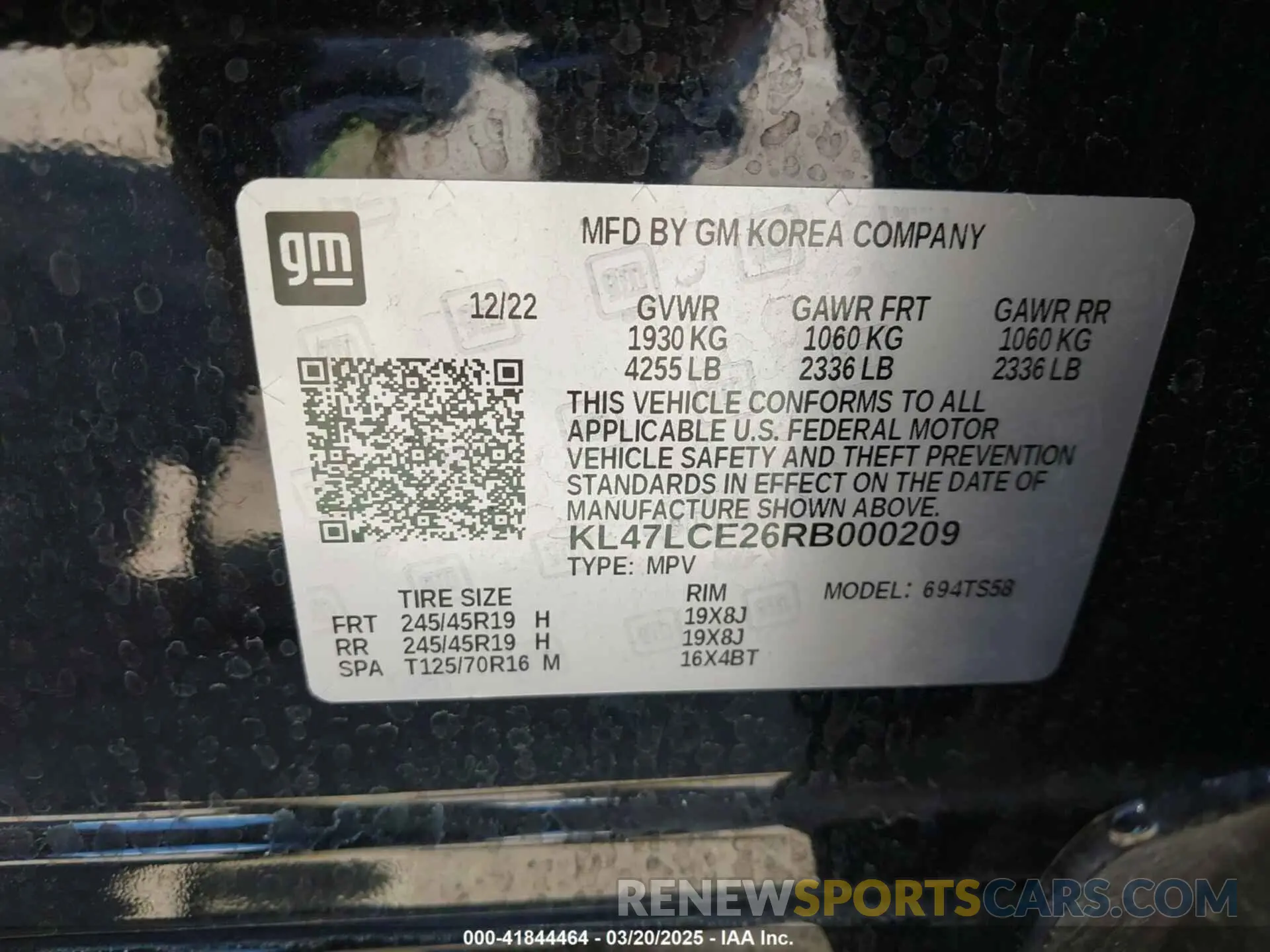 9 Photograph of a damaged car KL47LCE26RB000209 BUICK ENVISTA 2024