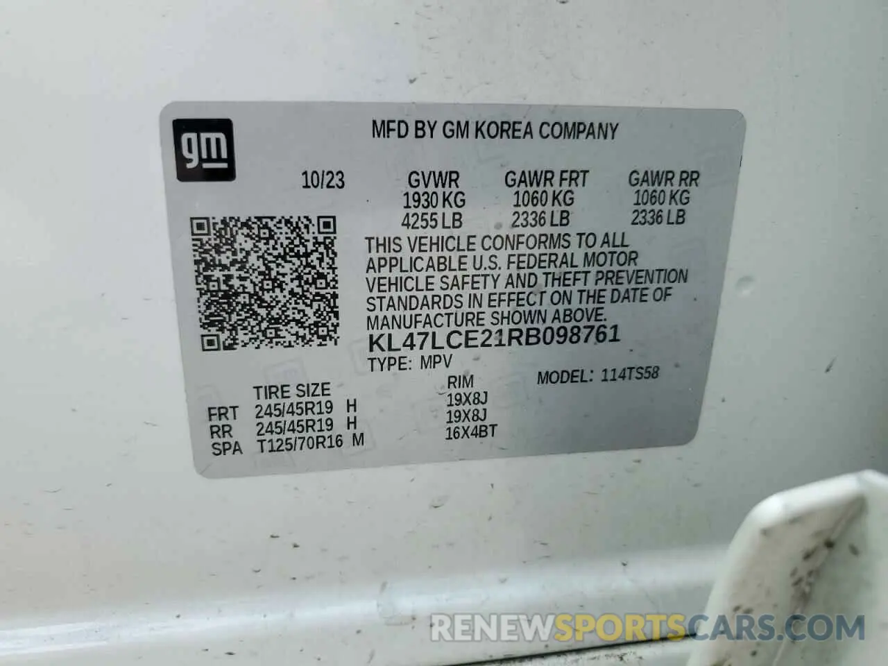 13 Photograph of a damaged car KL47LCE21RB098761 BUICK ENVISTA AV 2024