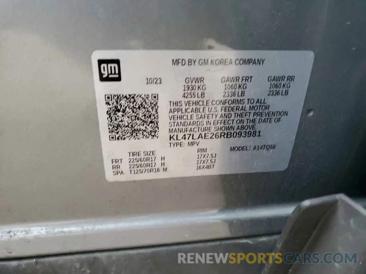 14 Photograph of a damaged car KL47LAE26RB093981 BUICK ENVISTA PR 2024