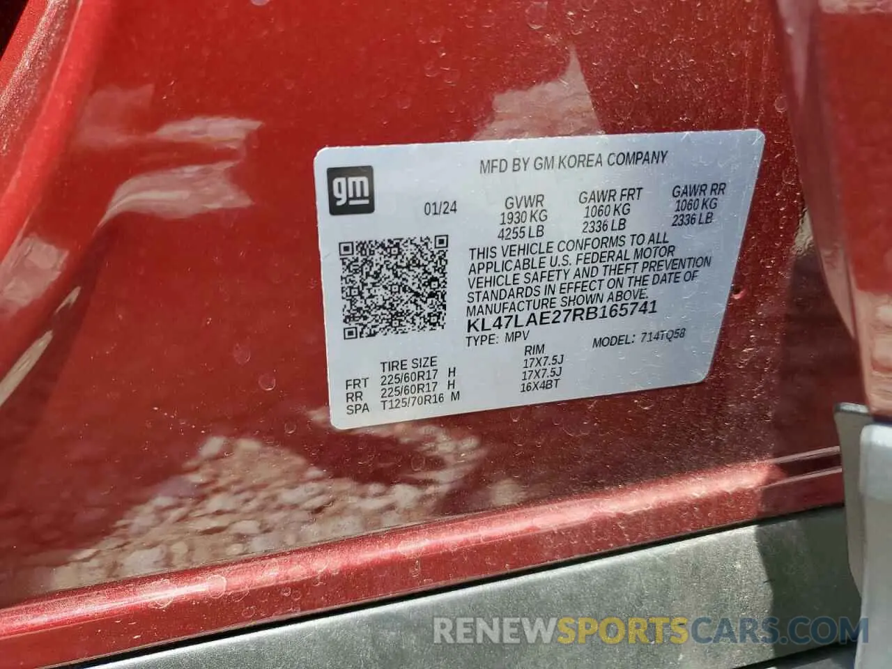 13 Photograph of a damaged car KL47LAE27RB165741 BUICK ENVISTA PR 2024