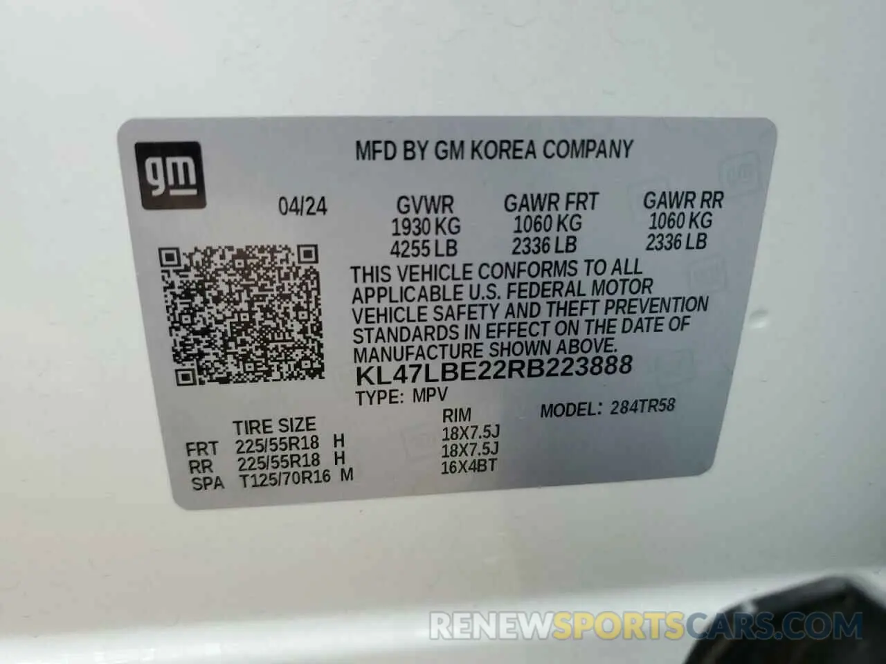 15 Photograph of a damaged car KL47LBE22RB223888 BUICK ENVISTA SP 2024