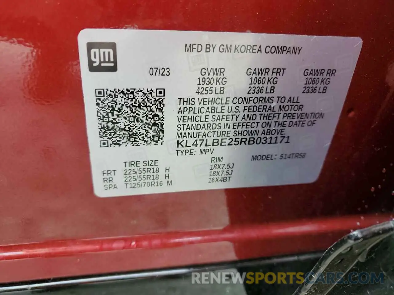 13 Photograph of a damaged car KL47LBE25RB031171 BUICK ENVISTA SP 2024