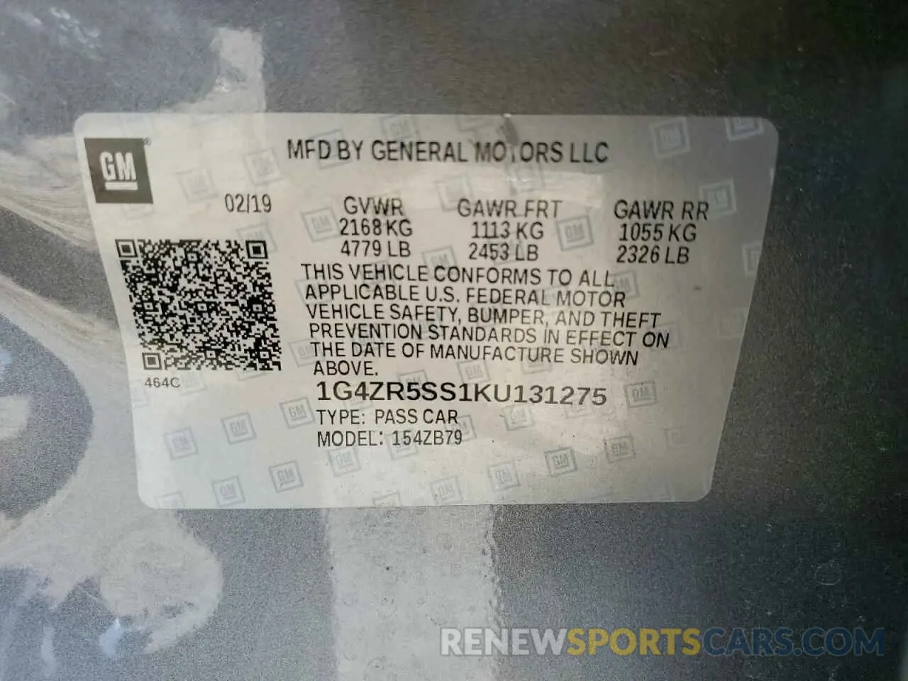 12 Photograph of a damaged car 1G4ZR5SS1KU131275 BUICK LACROSSE 2019
