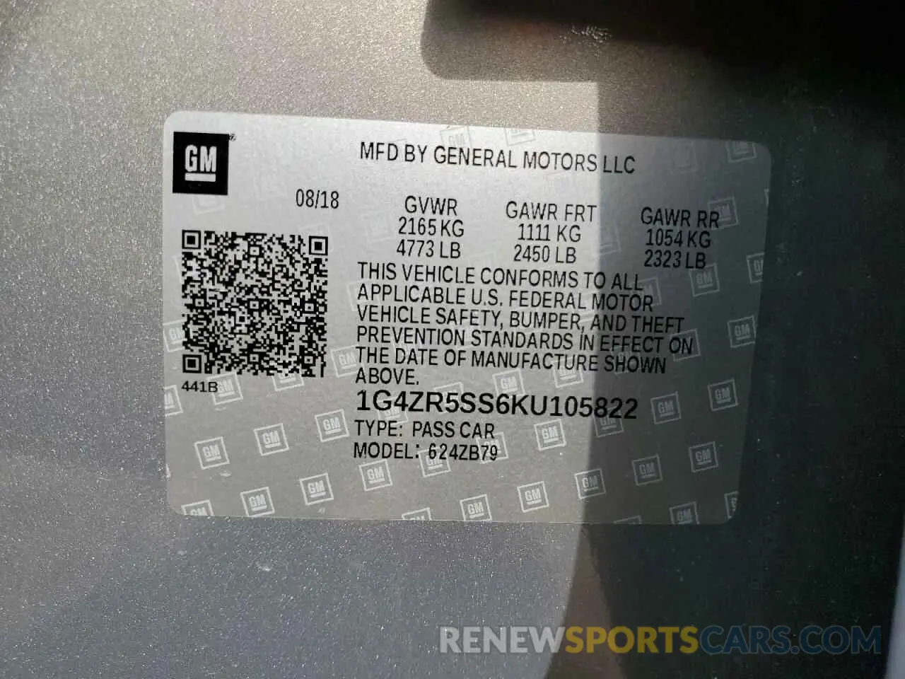 14 Photograph of a damaged car 1G4ZR5SS6KU105822 BUICK LACROSSE 2019