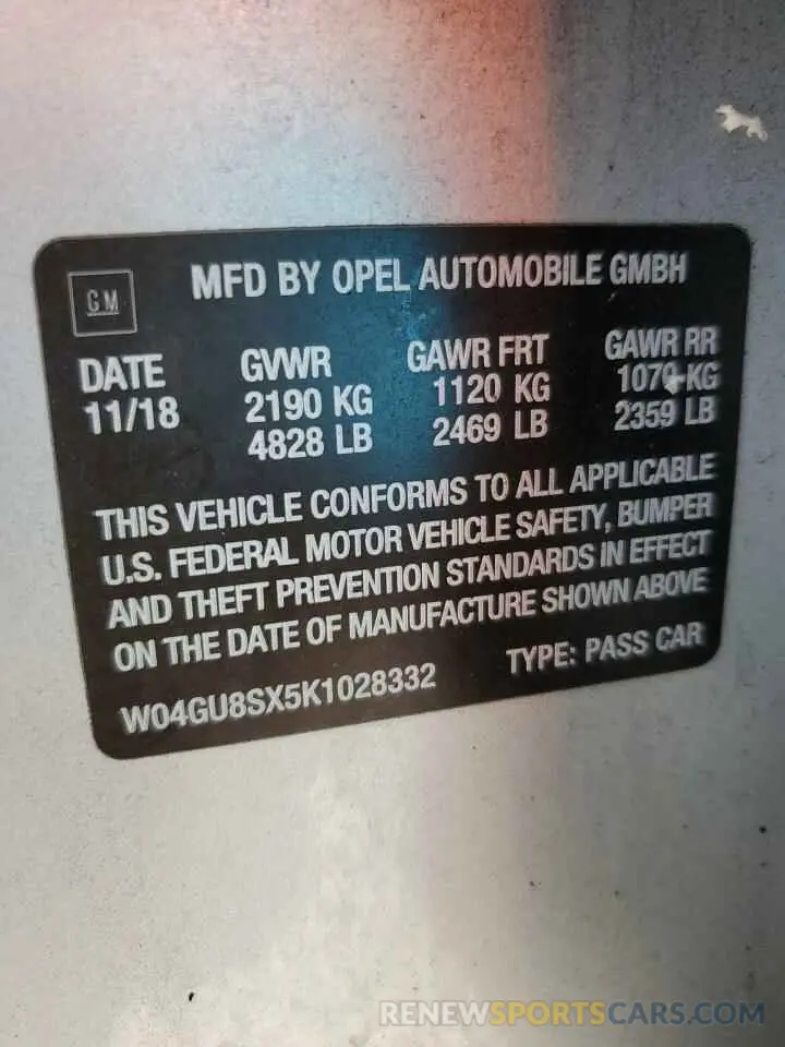 14 Photograph of a damaged car W04GU8SX5K1028332 BUICK REGAL 2019