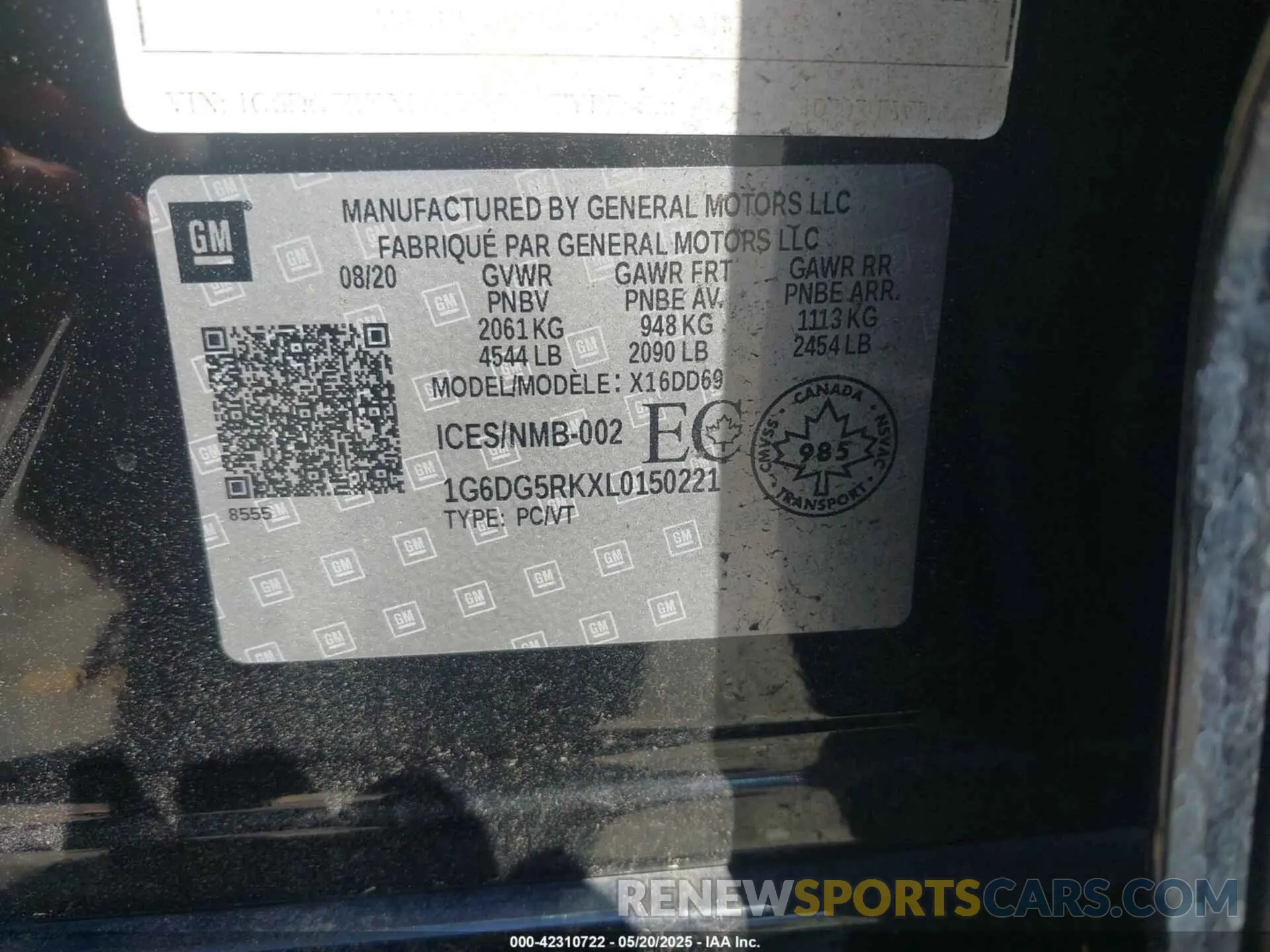 9 Photograph of a damaged car 1G6DG5RKXL0150221 CADILLAC CT4 2020