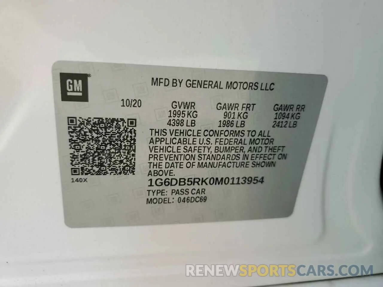 12 Photograph of a damaged car 1G6DB5RK0M0113954 CADILLAC CT4 2021