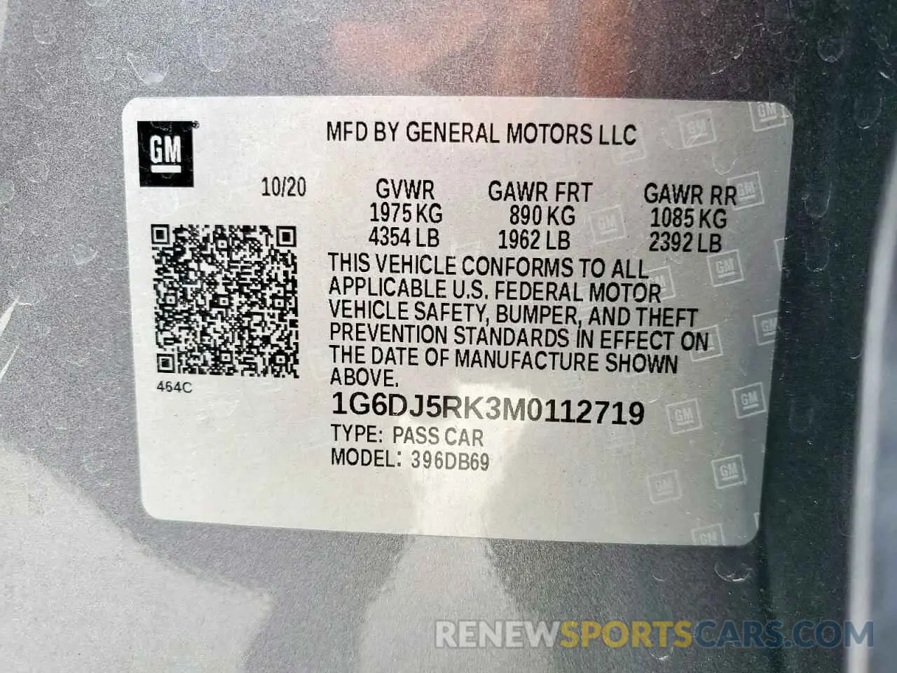 12 Photograph of a damaged car 1G6DJ5RK3M0112719 CADILLAC CT4 2021