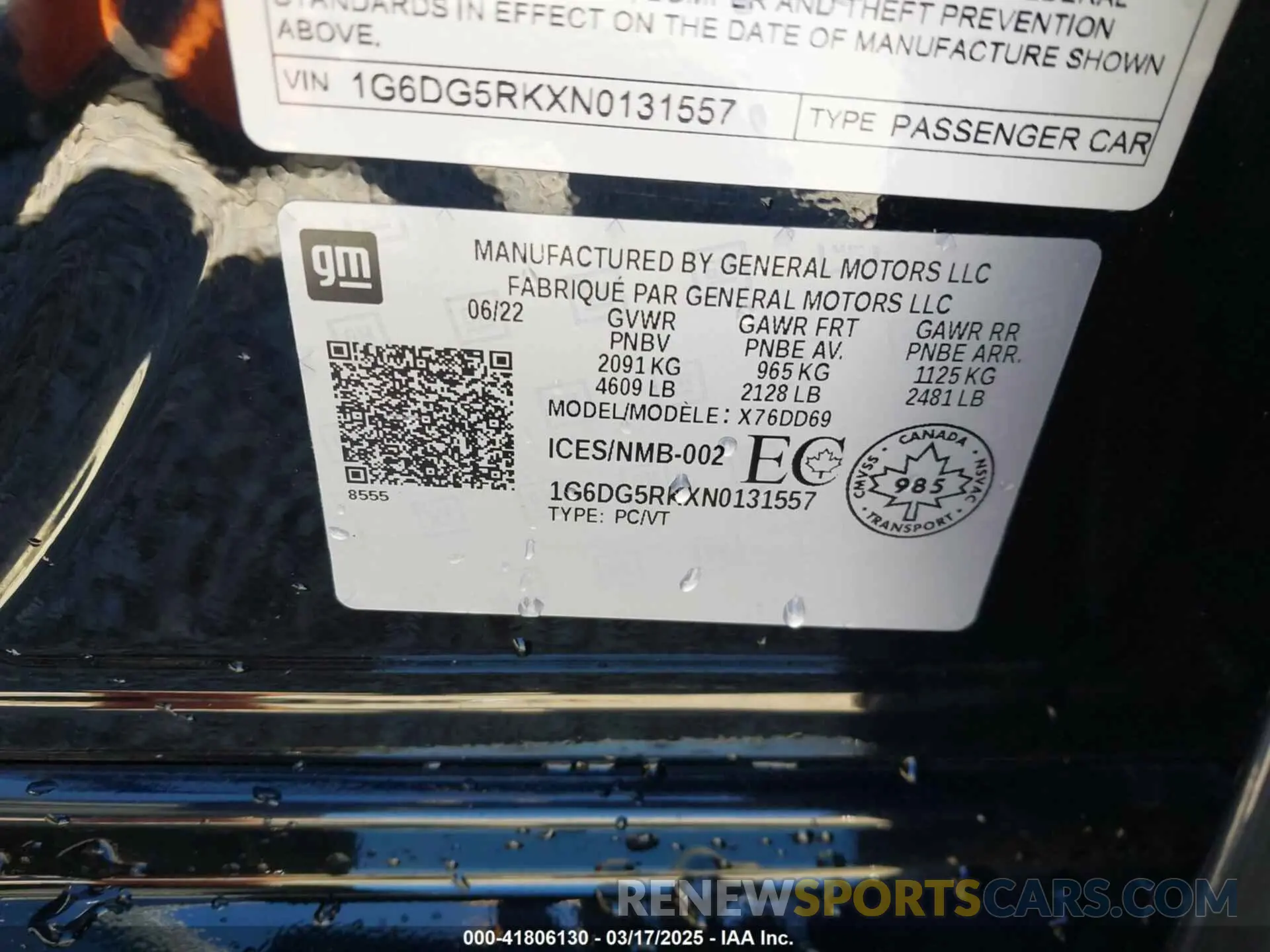 9 Photograph of a damaged car 1G6DG5RKXN0131557 CADILLAC CT4 2022