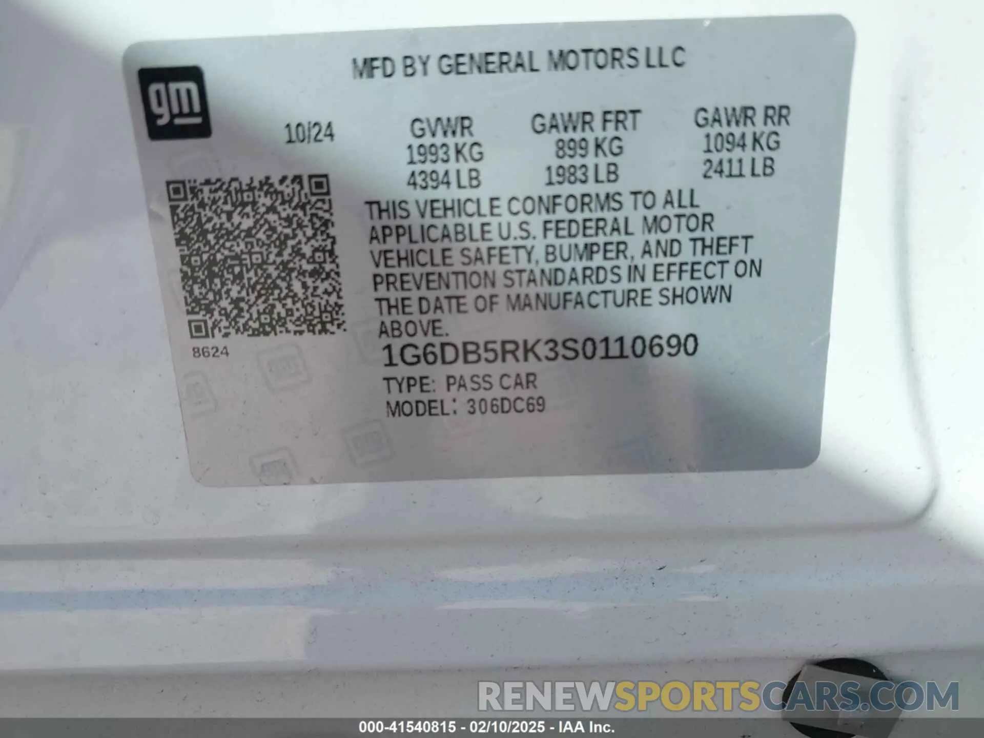 9 Photograph of a damaged car 1G6DB5RK3S0110690 CADILLAC CT4 2025