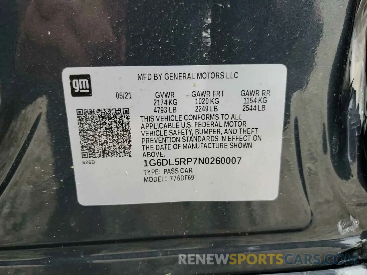 12 Photograph of a damaged car 1G6DL5RP7N0260007 CADILLAC CT4-V BLAC 2022