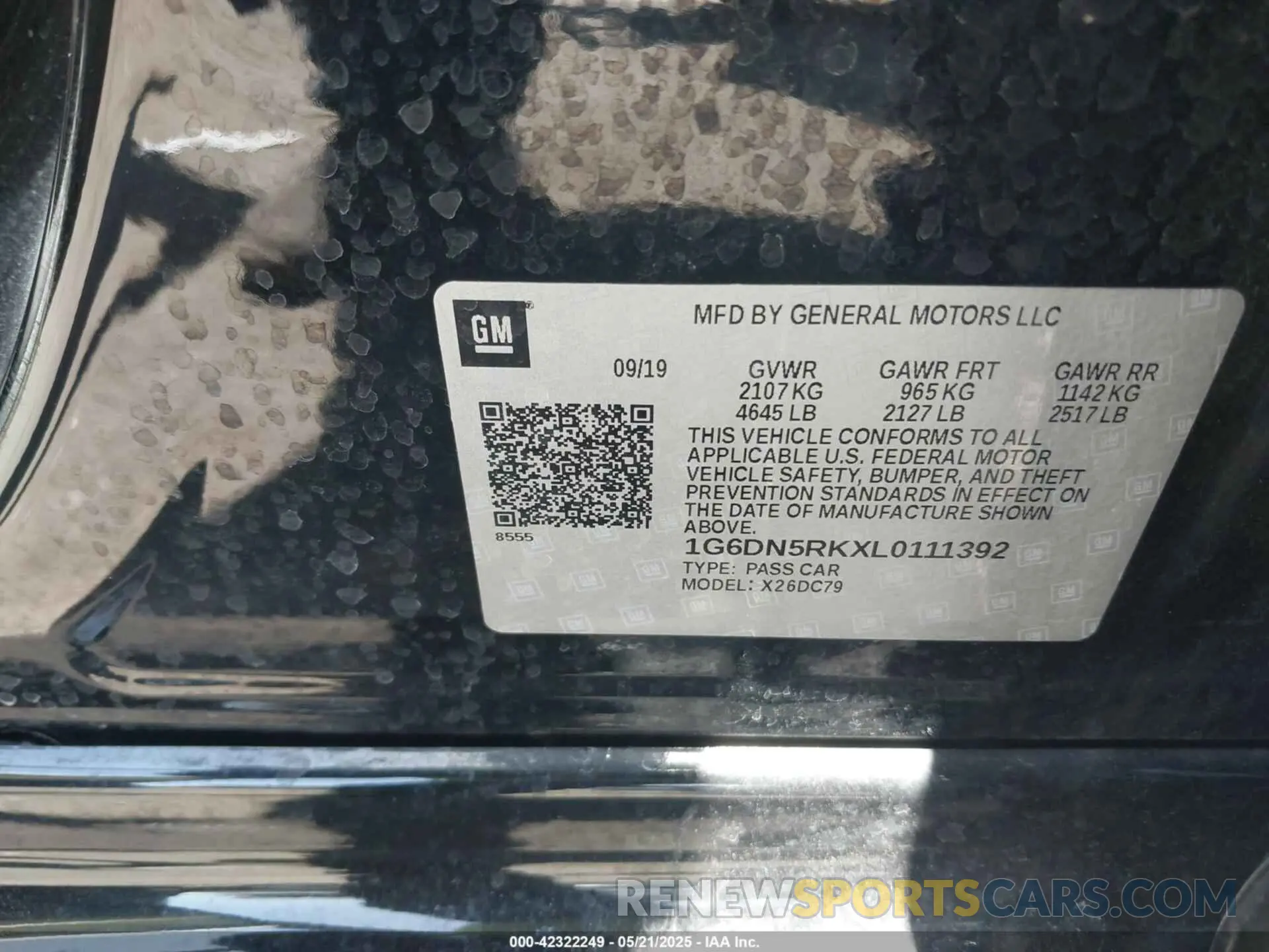 9 Photograph of a damaged car 1G6DN5RKXL0111392 CADILLAC CT5 2020