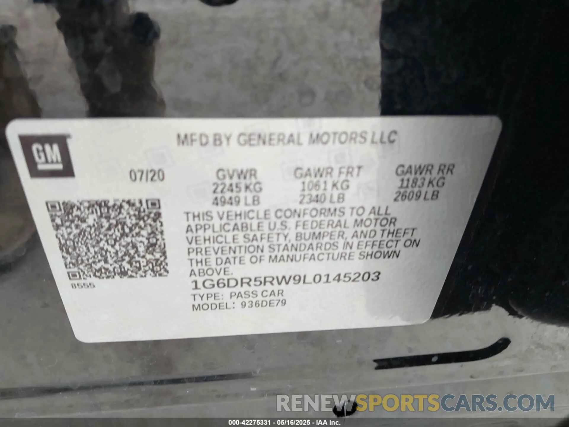 9 Photograph of a damaged car 1G6DR5RW9L0145203 CADILLAC CT5 2020