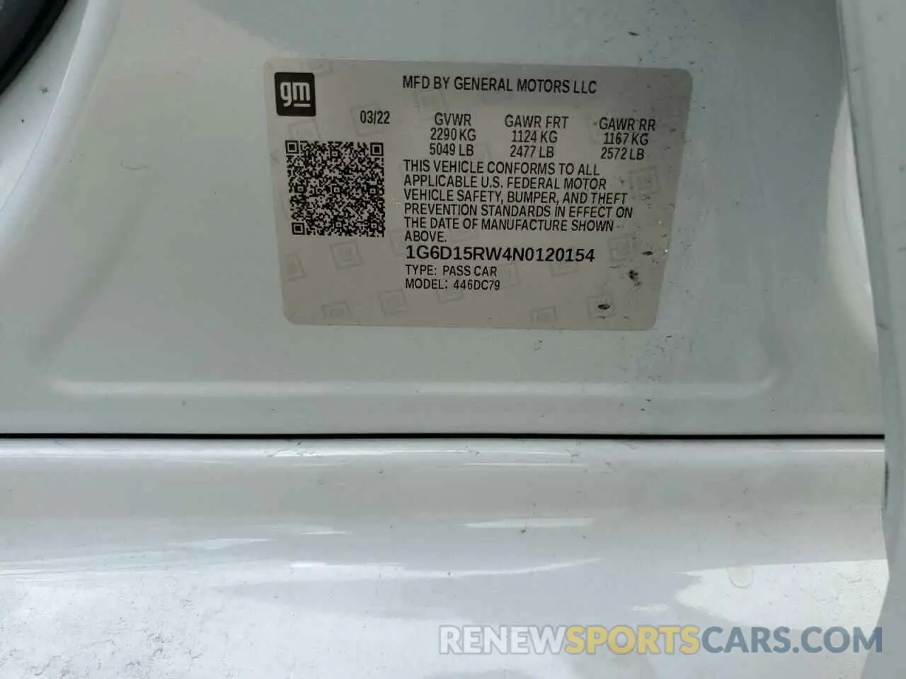 12 Photograph of a damaged car 1G6D15RW4N0120154 CADILLAC CT5 2022