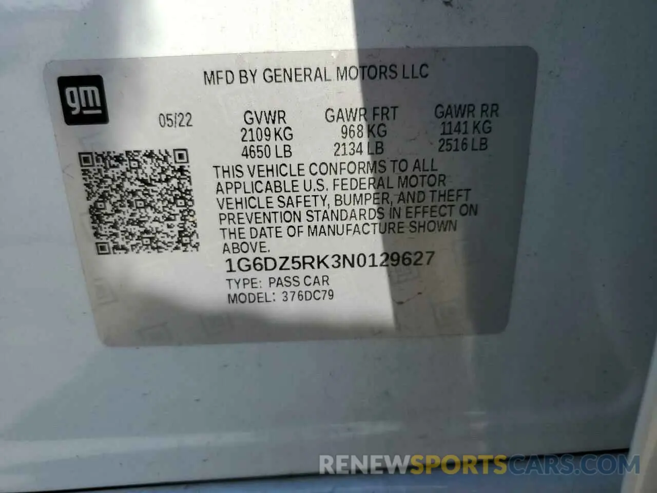 12 Photograph of a damaged car 1G6DZ5RK3N0129627 CADILLAC CT5 2022