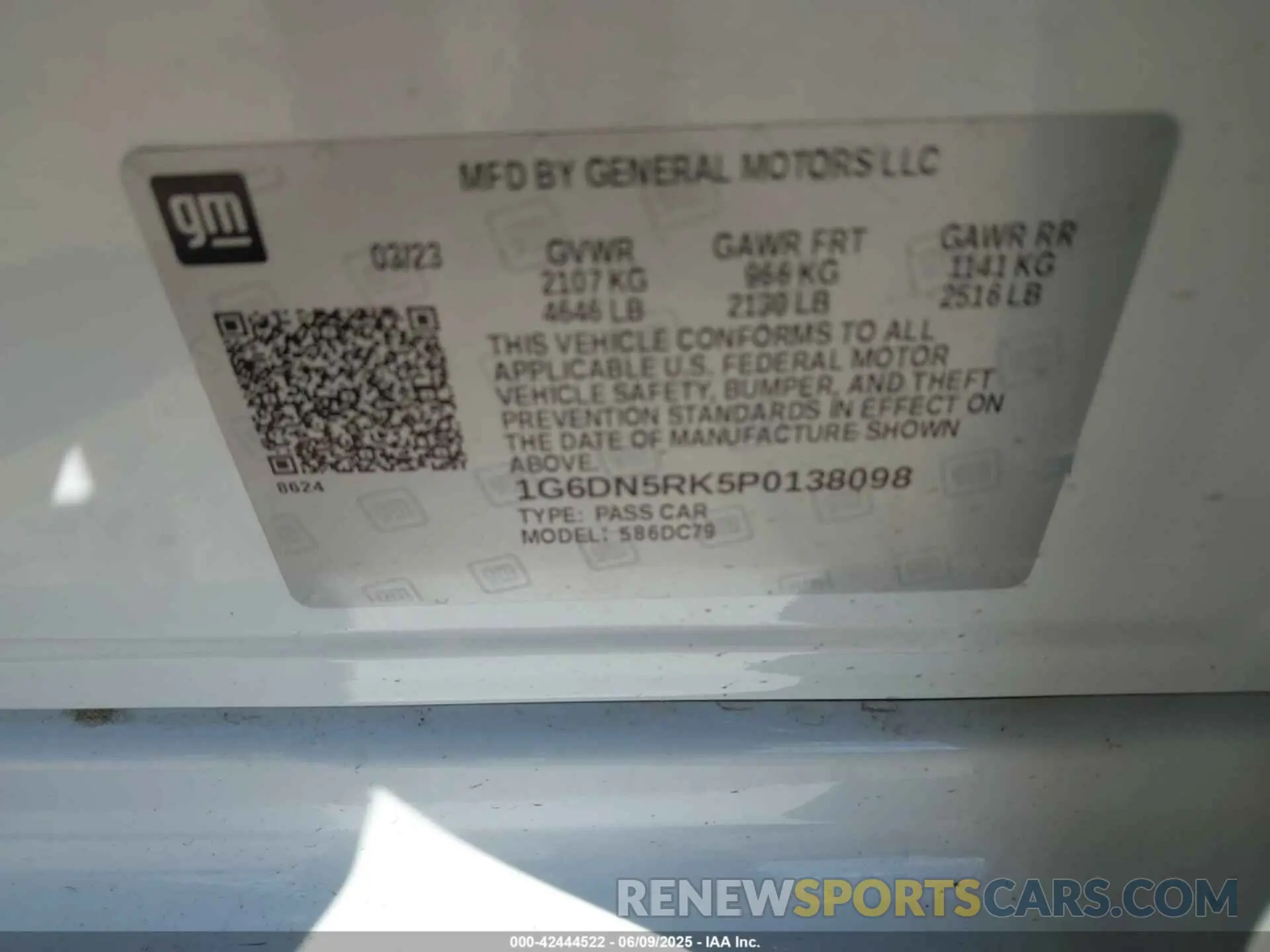 9 Photograph of a damaged car 1G6DN5RK5P0138098 CADILLAC CT5 2023
