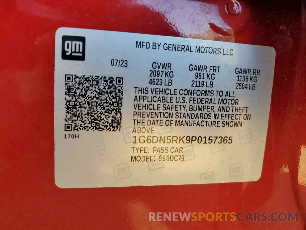 13 Photograph of a damaged car 1G6DN5RK9P0157365 CADILLAC CT5 2023