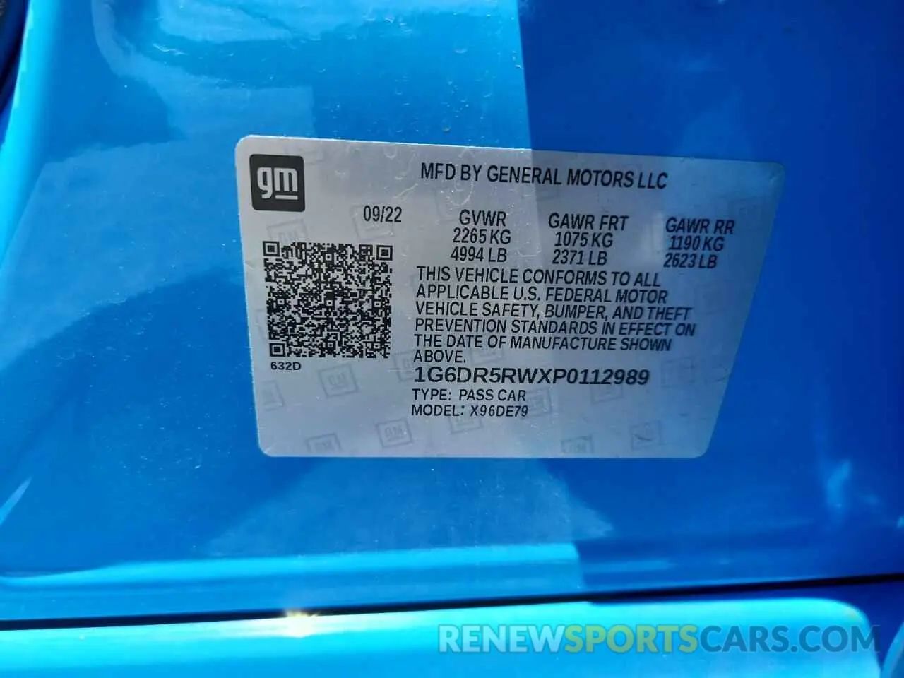 12 Photograph of a damaged car 1G6DR5RWXP0112989 CADILLAC CT5 2023
