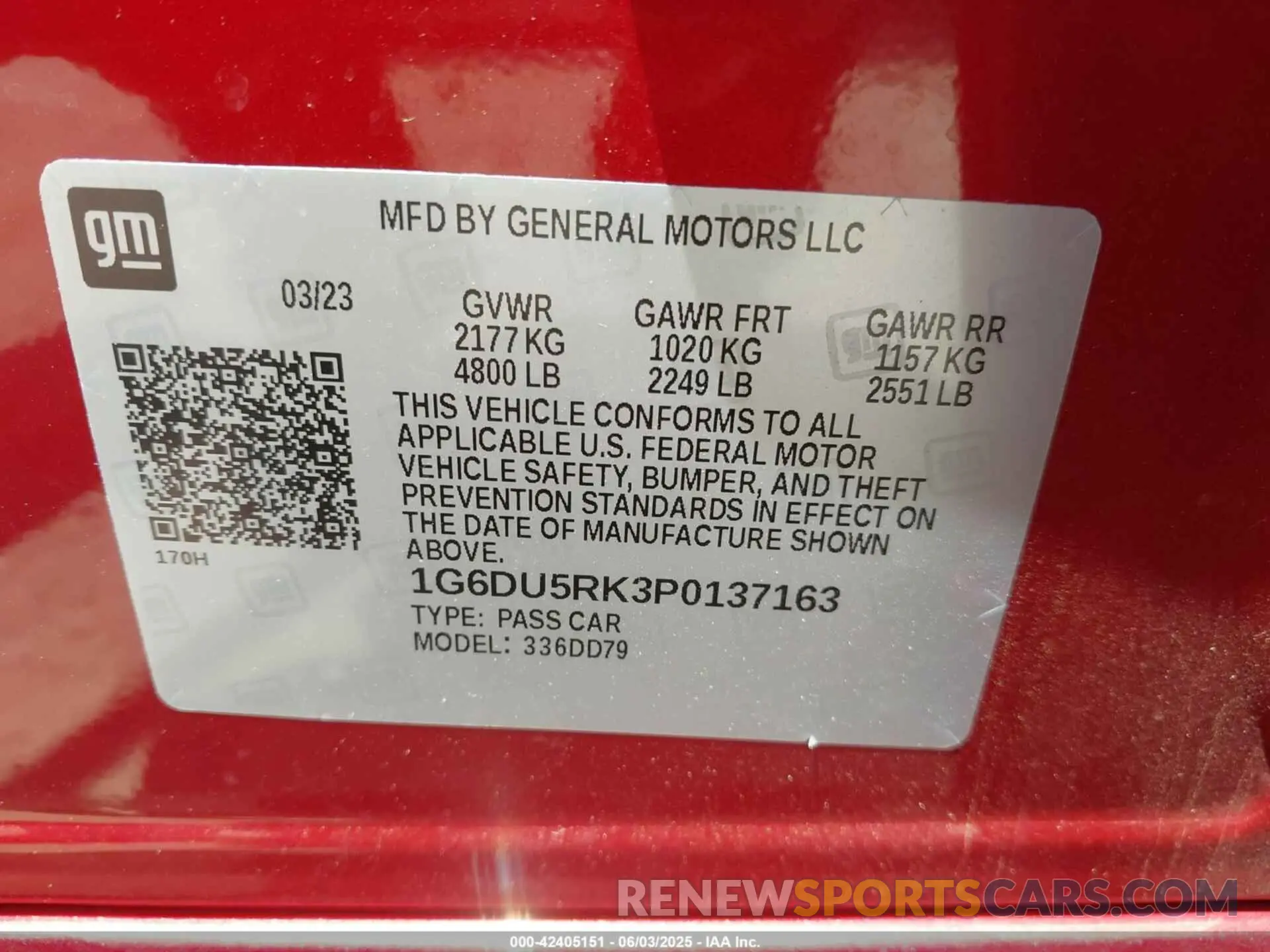 9 Photograph of a damaged car 1G6DU5RK3P0137163 CADILLAC CT5 2023