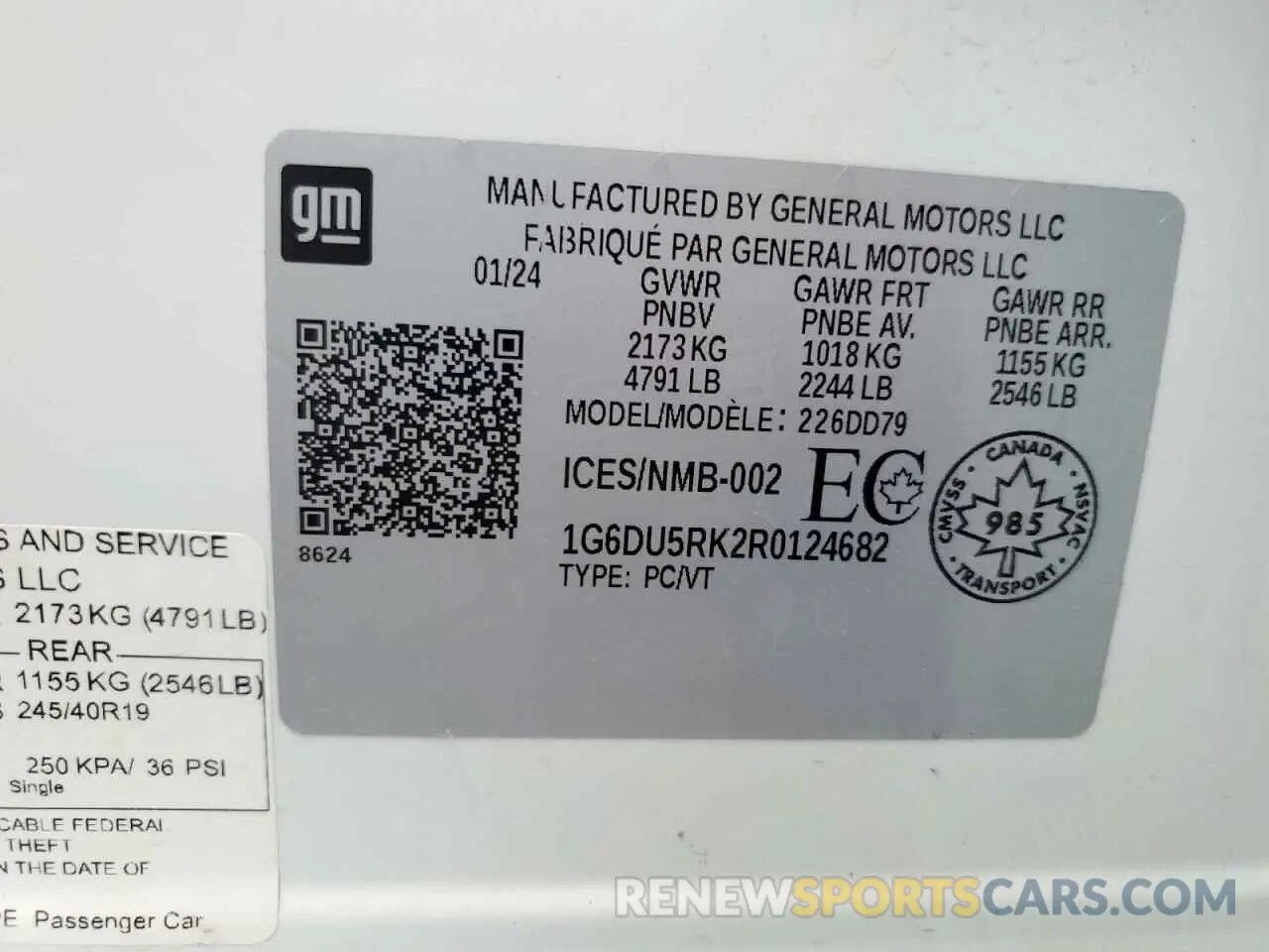 12 Photograph of a damaged car 1G6DU5RK2R0124682 CADILLAC CT5 2024