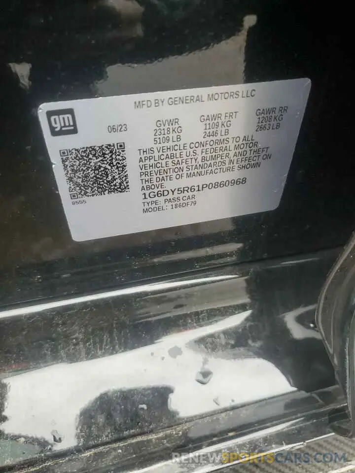 13 Photograph of a damaged car 1G6DY5R61P0860968 CADILLAC CT5-V BLAC 2023