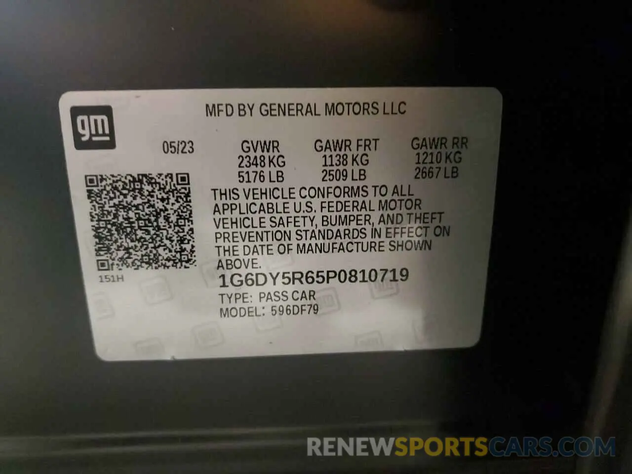 12 Photograph of a damaged car 1G6DY5R65P0810719 CADILLAC CT5-V BLAC 2023
