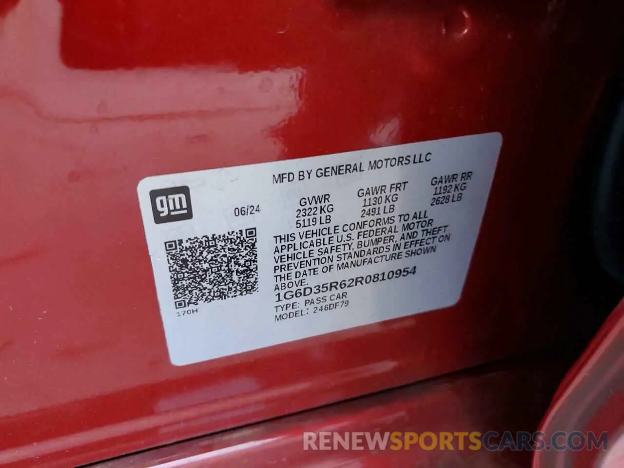 14 Photograph of a damaged car 1G6D35R62R0810954 CADILLAC CT5-V BLAC 2024