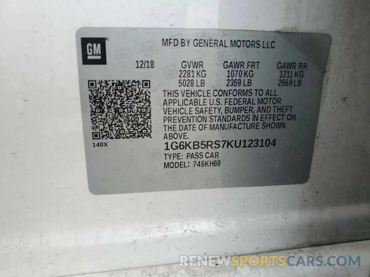 12 Photograph of a damaged car 1G6KB5RS7KU123104 CADILLAC CT6 2019