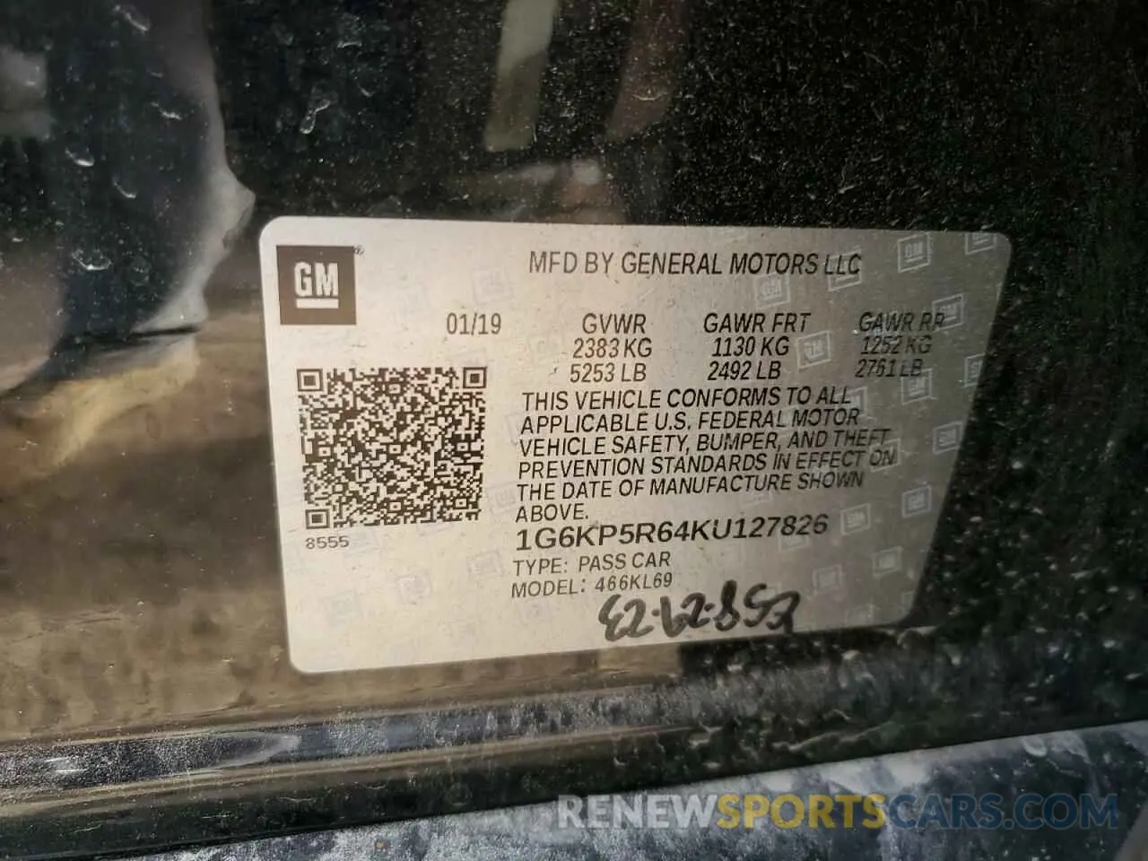 15 Photograph of a damaged car 1G6KP5R64KU127826 CADILLAC CT6 2019