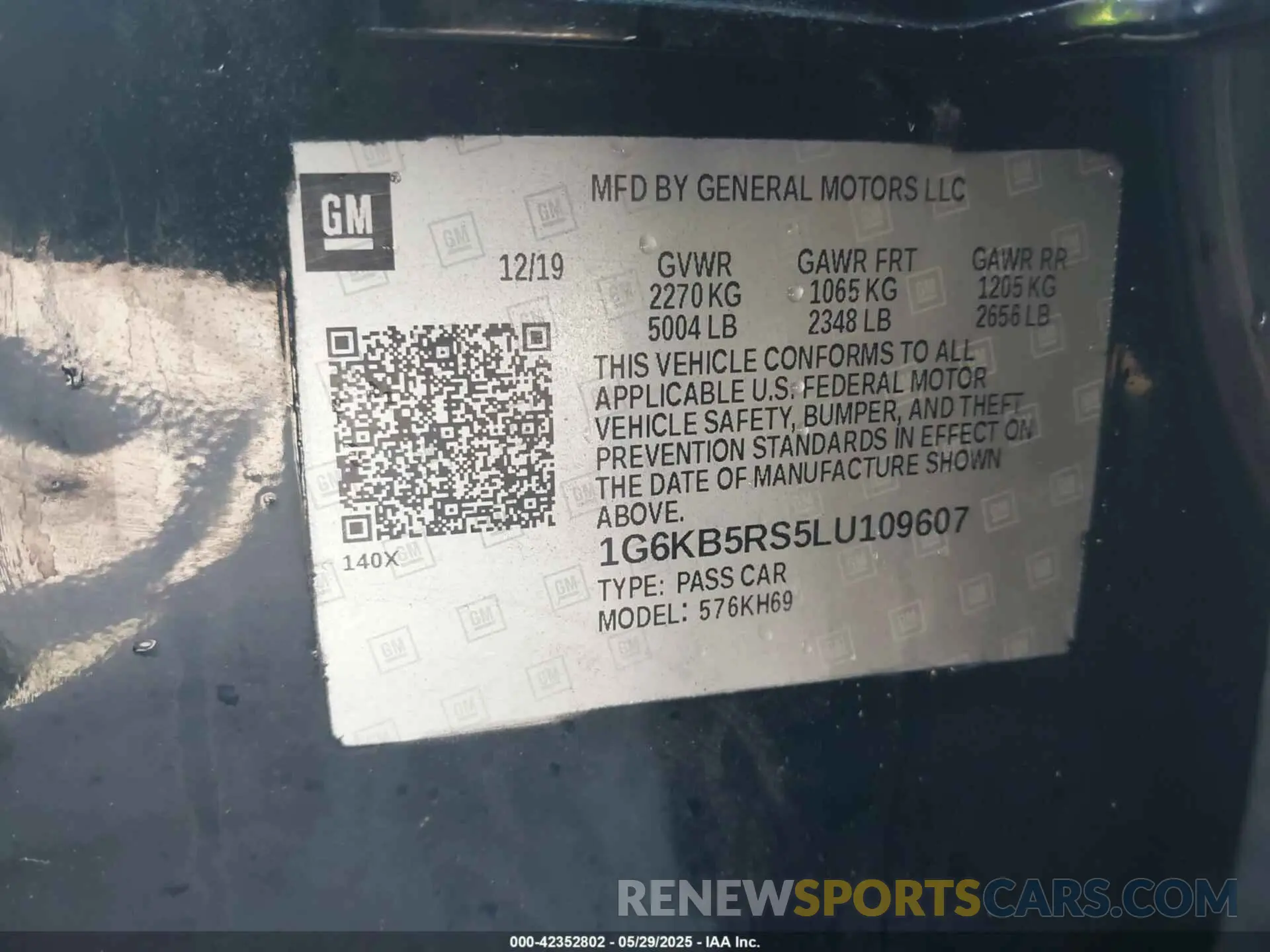 9 Photograph of a damaged car 1G6KB5RS5LU109607 CADILLAC CT6 2020