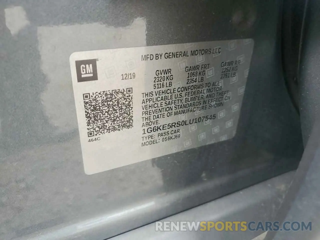 12 Photograph of a damaged car 1G6KE5RS0LU107545 CADILLAC CT6 2020
