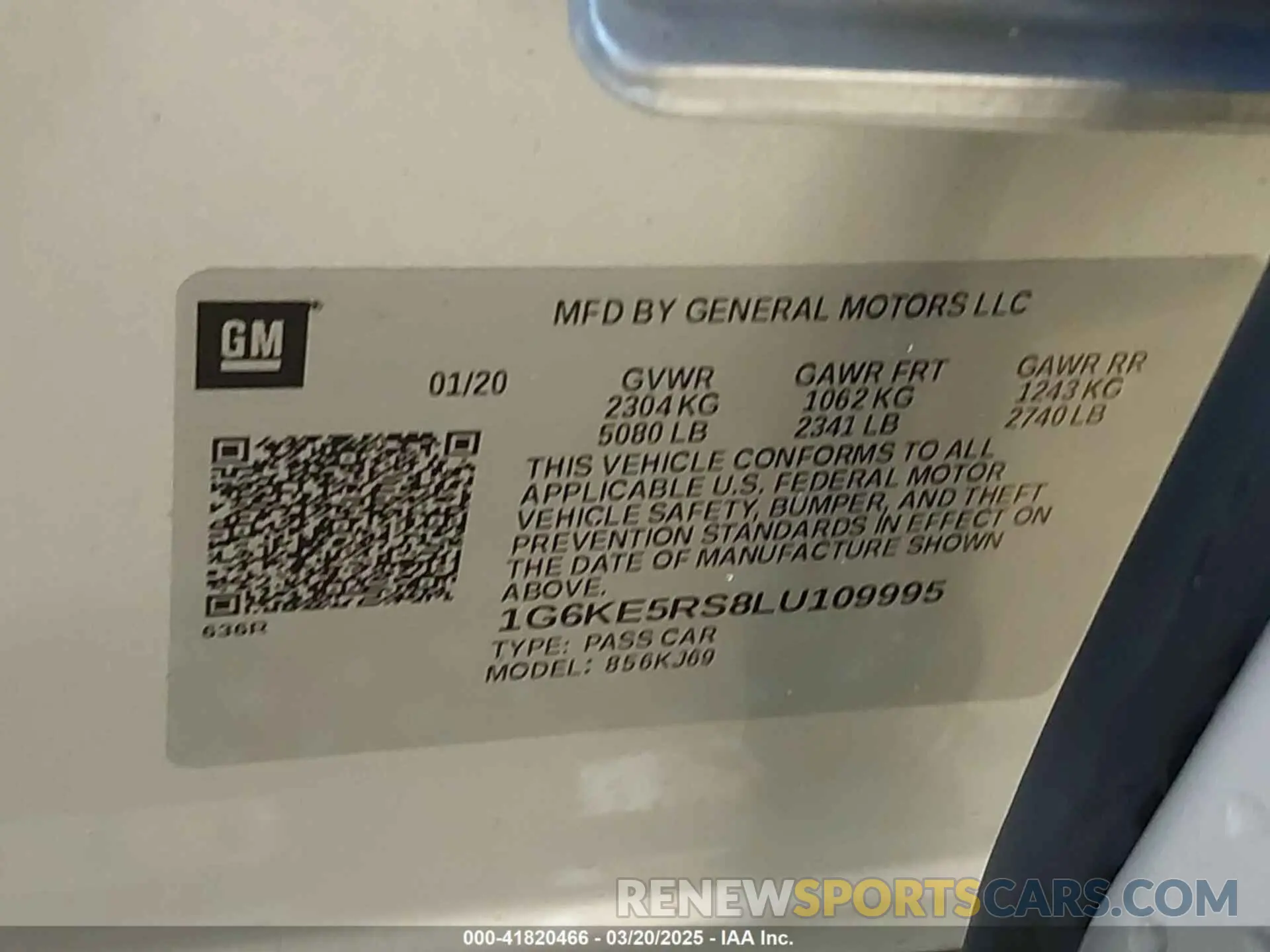 9 Photograph of a damaged car 1G6KE5RS8LU109995 CADILLAC CT6 2020