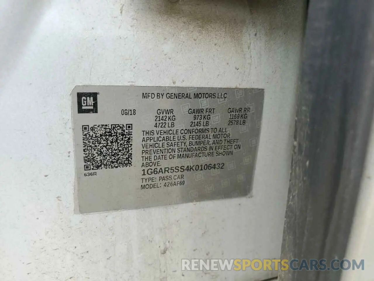 14 Photograph of a damaged car 1G6AR5SS4K0106432 CADILLAC CTS 2019