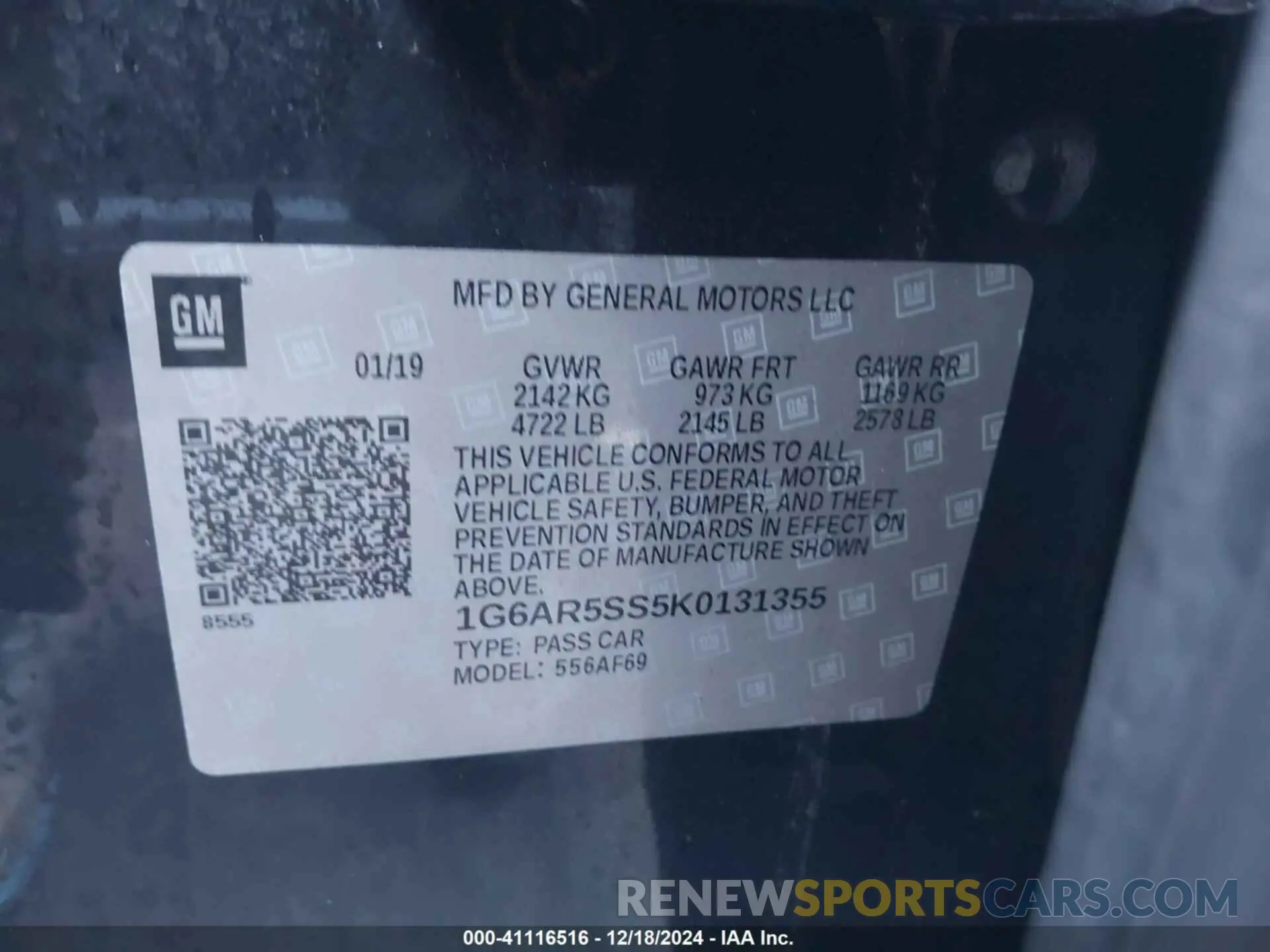 9 Photograph of a damaged car 1G6AR5SS5K0131355 CADILLAC CTS 2019