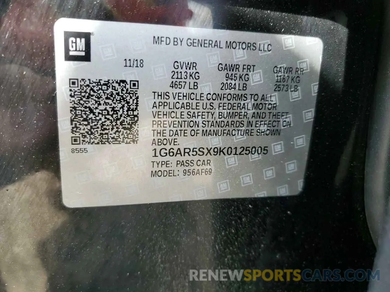 12 Photograph of a damaged car 1G6AR5SX9K0125005 CADILLAC CTS 2019