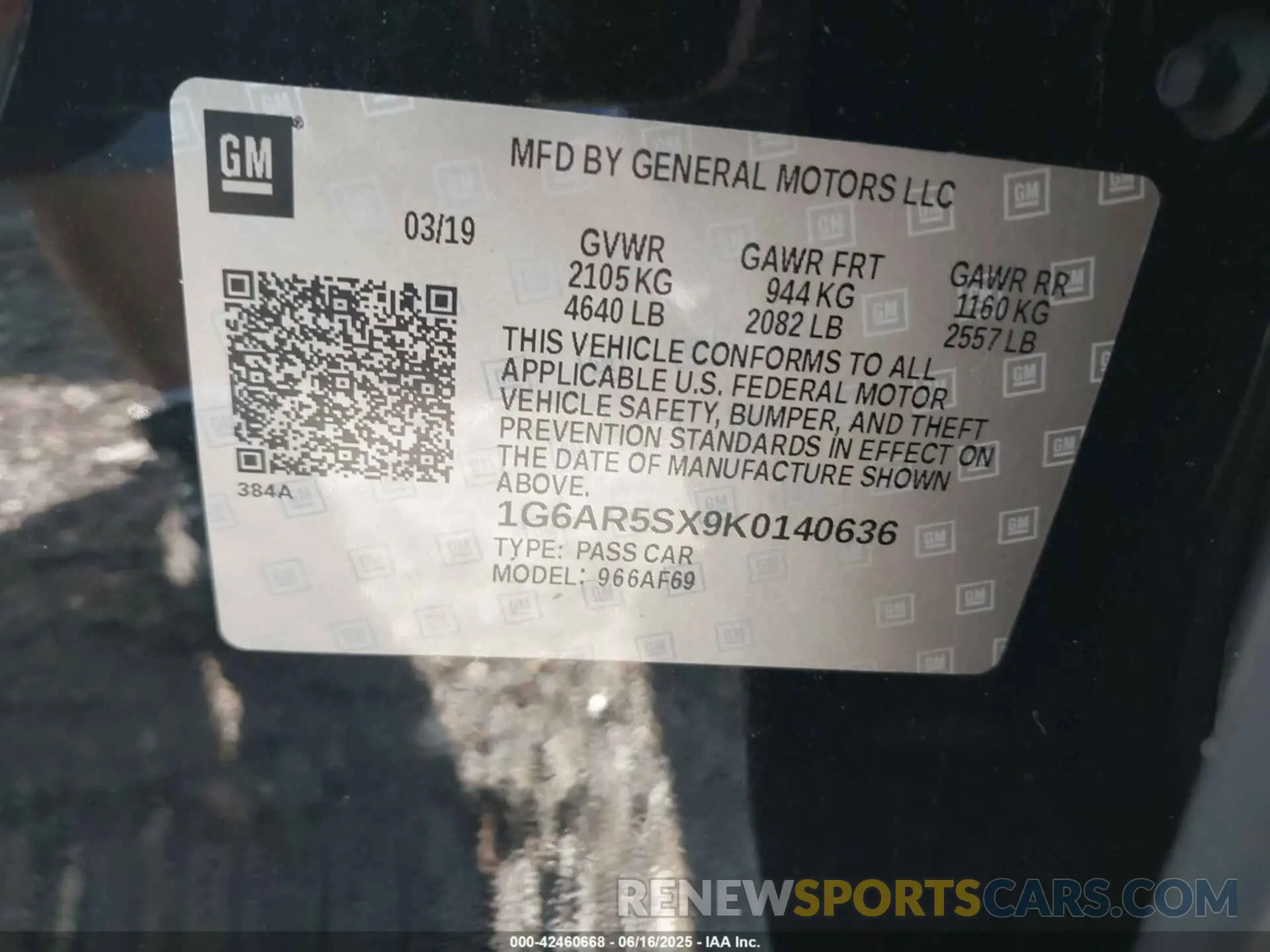 9 Photograph of a damaged car 1G6AR5SX9K0140636 CADILLAC CTS 2019