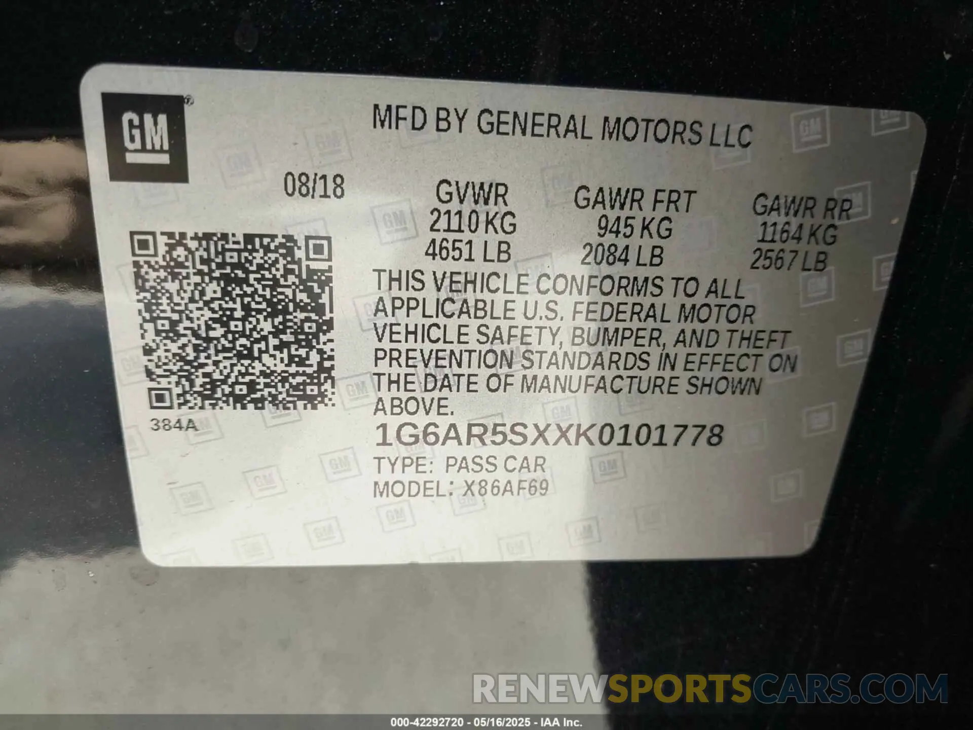 9 Photograph of a damaged car 1G6AR5SXXK0101778 CADILLAC CTS 2019