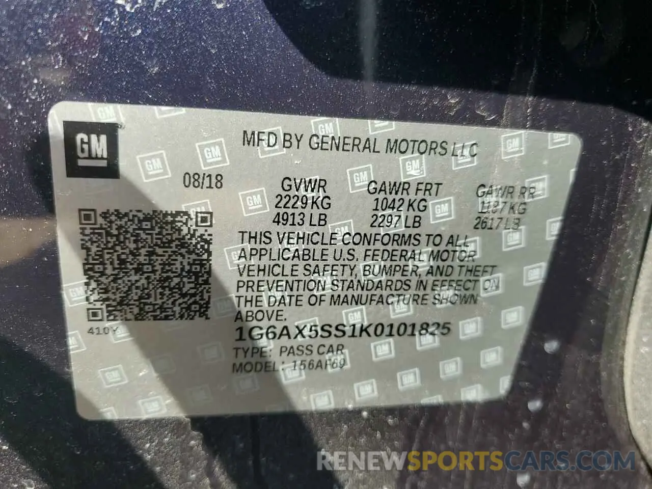 13 Photograph of a damaged car 1G6AX5SS1K0101825 CADILLAC CTS 2019