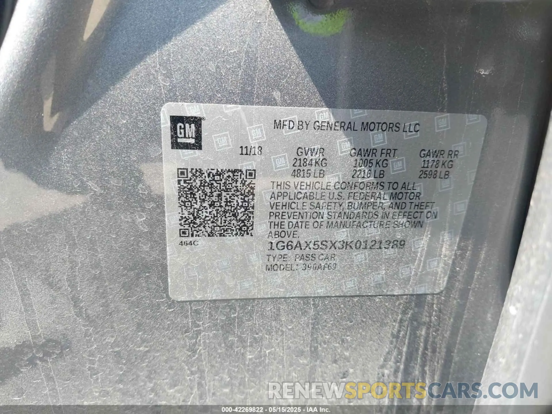 9 Photograph of a damaged car 1G6AX5SX3K0121389 CADILLAC CTS 2019