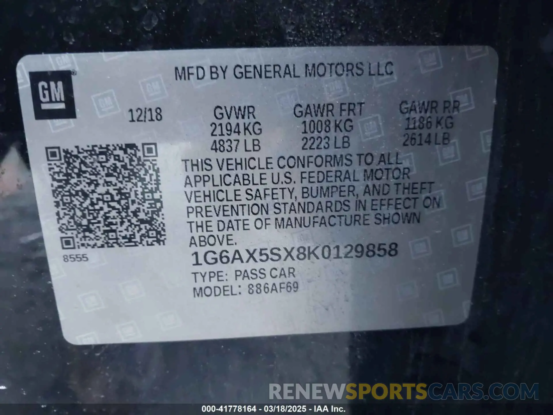 9 Photograph of a damaged car 1G6AX5SX8K0129858 CADILLAC CTS 2019