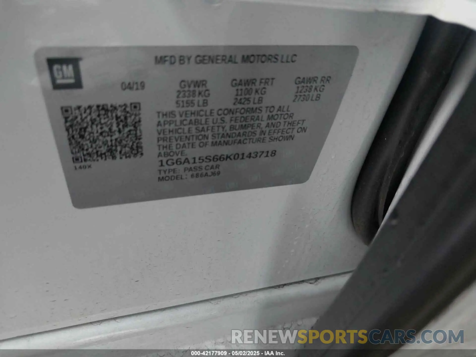 9 Photograph of a damaged car 1G6A15S66K0143718 CADILLAC CTS-V 2019