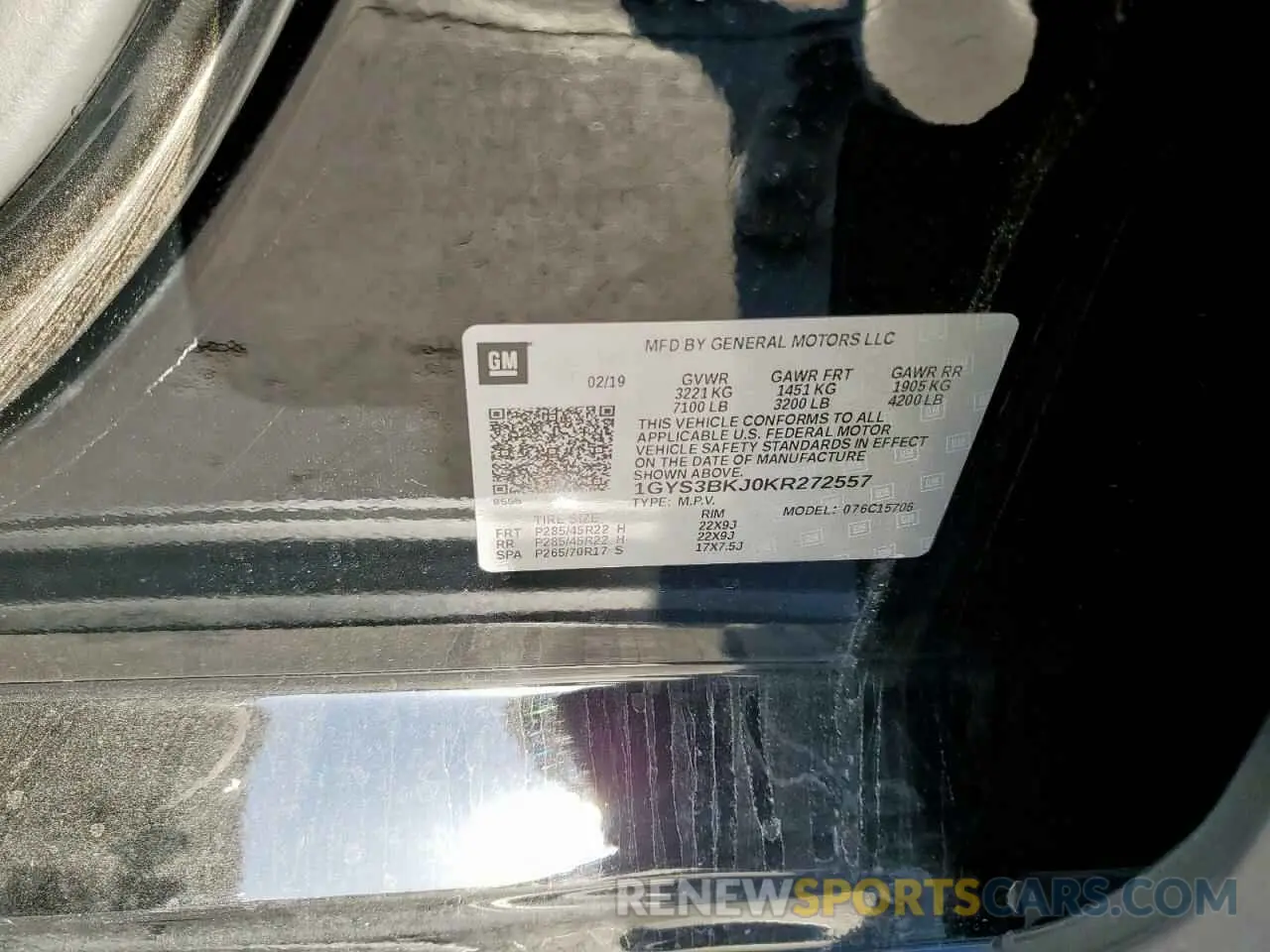 12 Photograph of a damaged car 1GYS3BKJ0KR272557 CADILLAC ESCALADE 2019