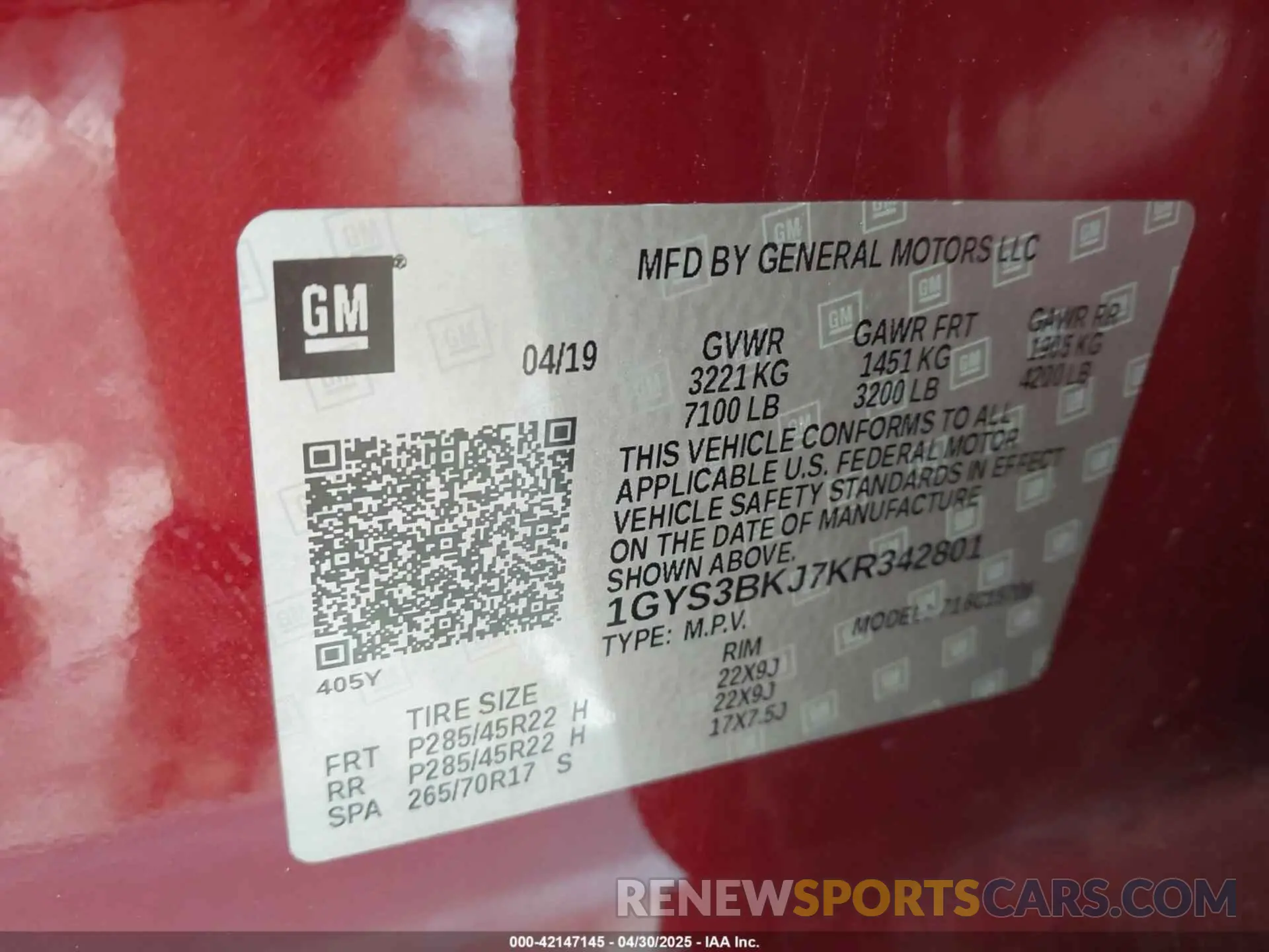 9 Photograph of a damaged car 1GYS3BKJ7KR342801 CADILLAC ESCALADE 2019